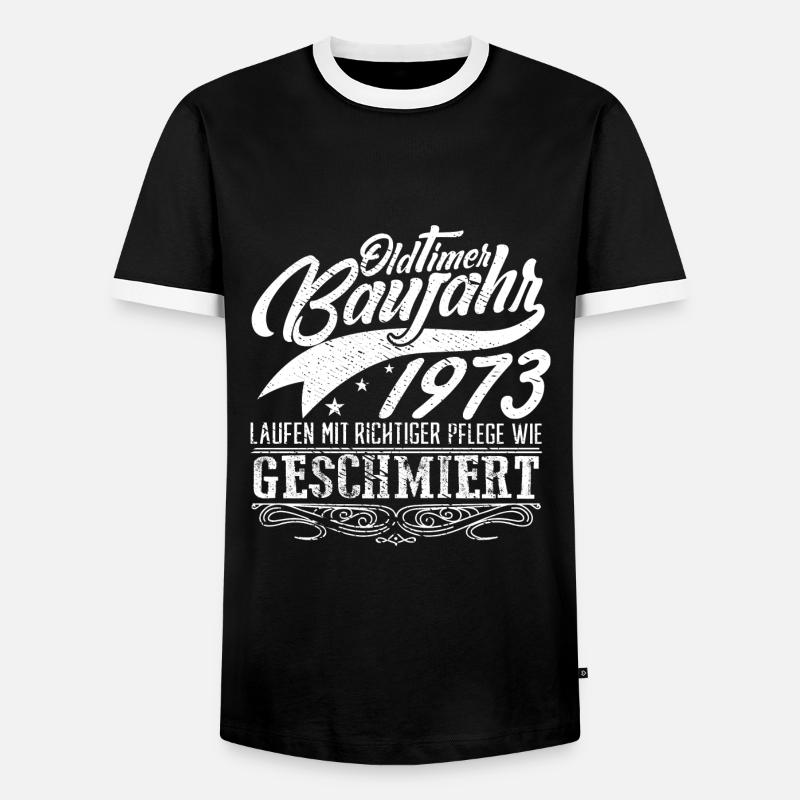 Oldtimer Baujahr 1973 - Männer Kontrast-T-Shirt - Schwarz/Weiß