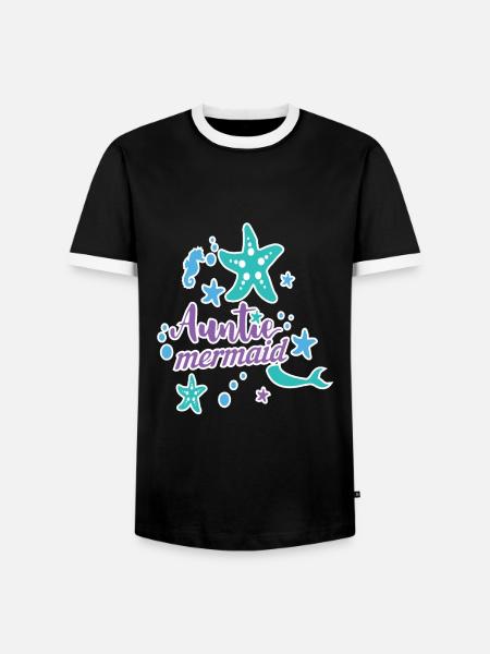 Auntie Mermaid - Men's Ringer Shirt - black/white