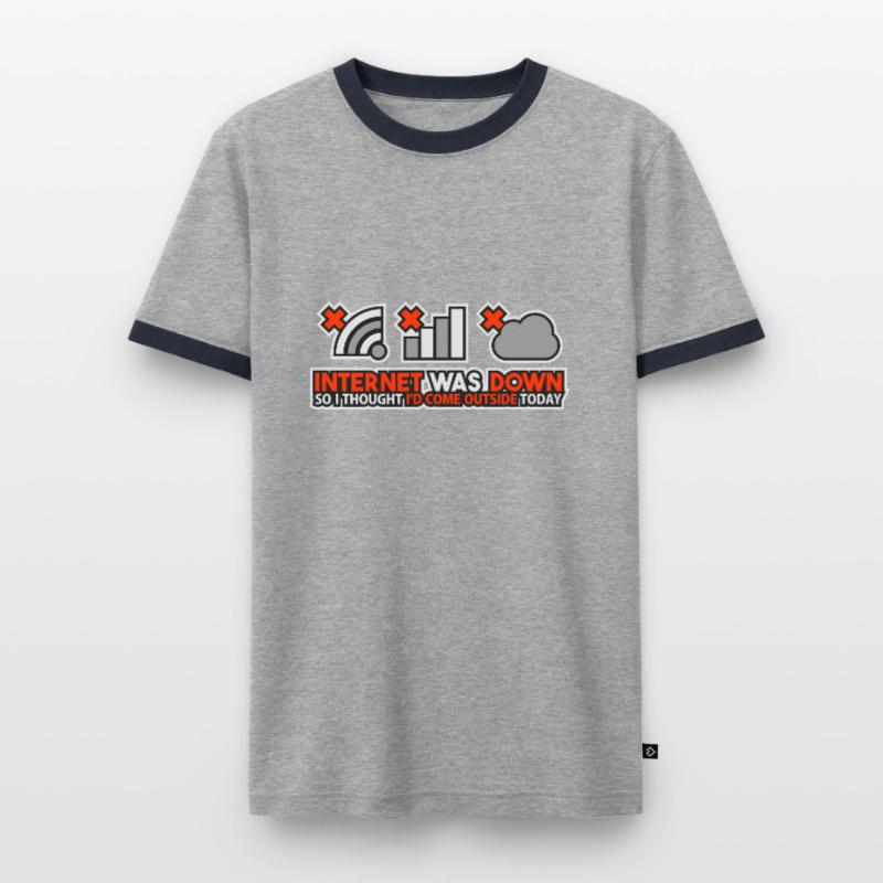 Internet Was Down - Offline Programmer Computer Men's Ringer Shirt