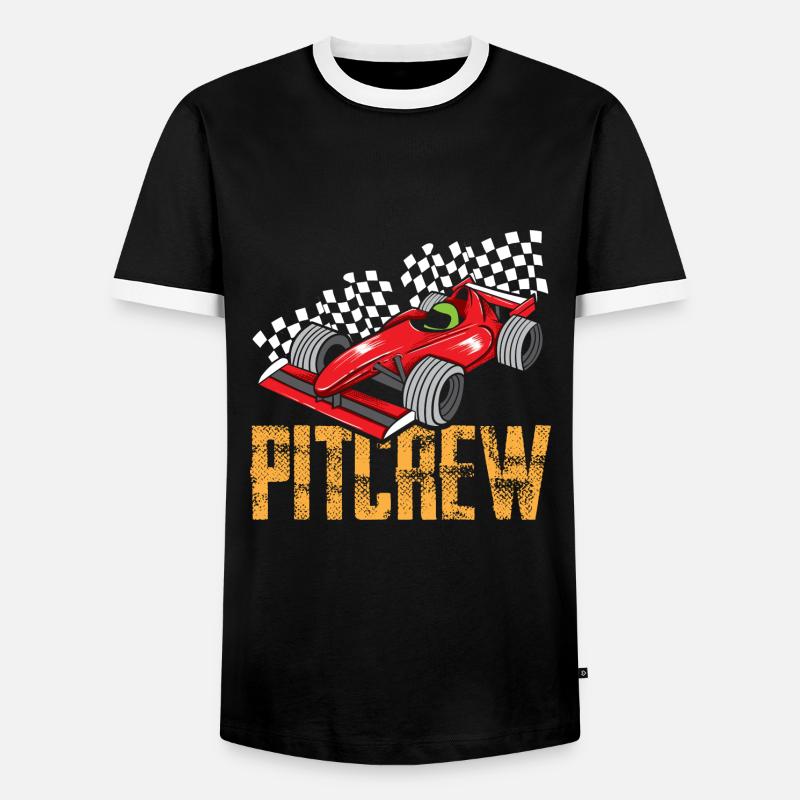 Pit Crew - Car Racing - Men's Ringer Shirt - black/white
