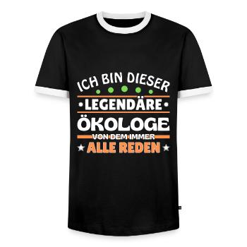 Je suis ce légendaire écologiste - T-shirt contrasté Homme - noir/blanc - Devant - AI Model Female 172 light (172cm) & AI Model Male 178 light (178cm)
