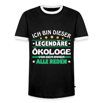 Je suis ce légendaire écologiste - T-shirt contrasté Homme - noir/blanc - Devant - AI Model Female 172 light (172cm) & AI Model Male 178 light (178cm)