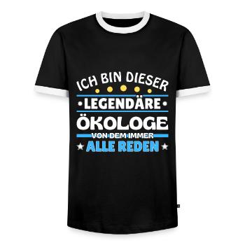 Je suis ce conférencier légendaire - T-shirt contrasté Homme - noir/blanc - Devant - AI Model Female 172 light (172cm) & AI Model Male 178 light (178cm)