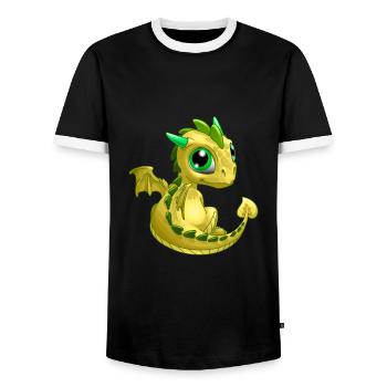 Baby Drache Gelb | Niedlicher gelber Baby Drache - Männer Kontrast-T-Shirt - Schwarz/Weiß - Vorne - AI Model Female 172 light (172cm) & AI Model Male 178 light (178cm)