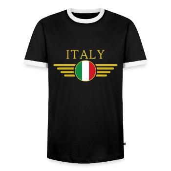 I Love Italy Elegance Style Design T-Shirt - Men's Ringer Shirt - black/white - Front - AI Model Female 172 light (172cm) & AI Model Male 178 light (178cm)