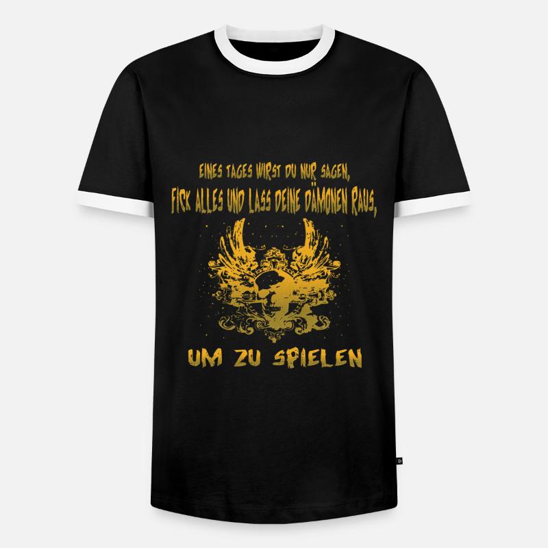 Dämon - Männer Kontrast-T-Shirt - Schwarz/Weiß