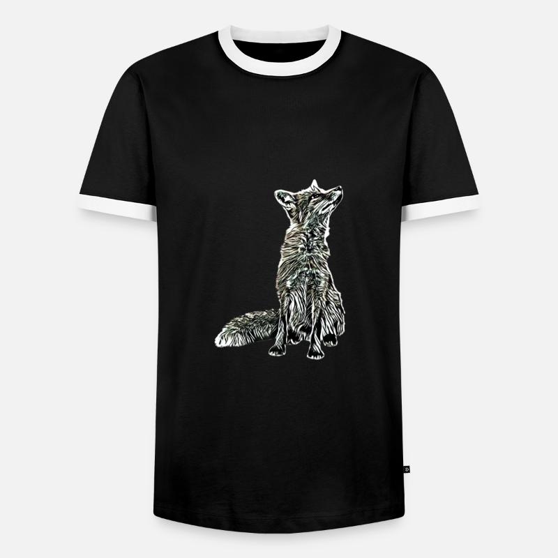 Fox - Men's Ringer Shirt - black/white