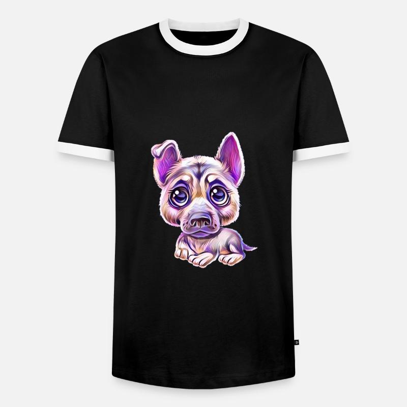 German Shepherd - Men's Ringer Shirt - black/white