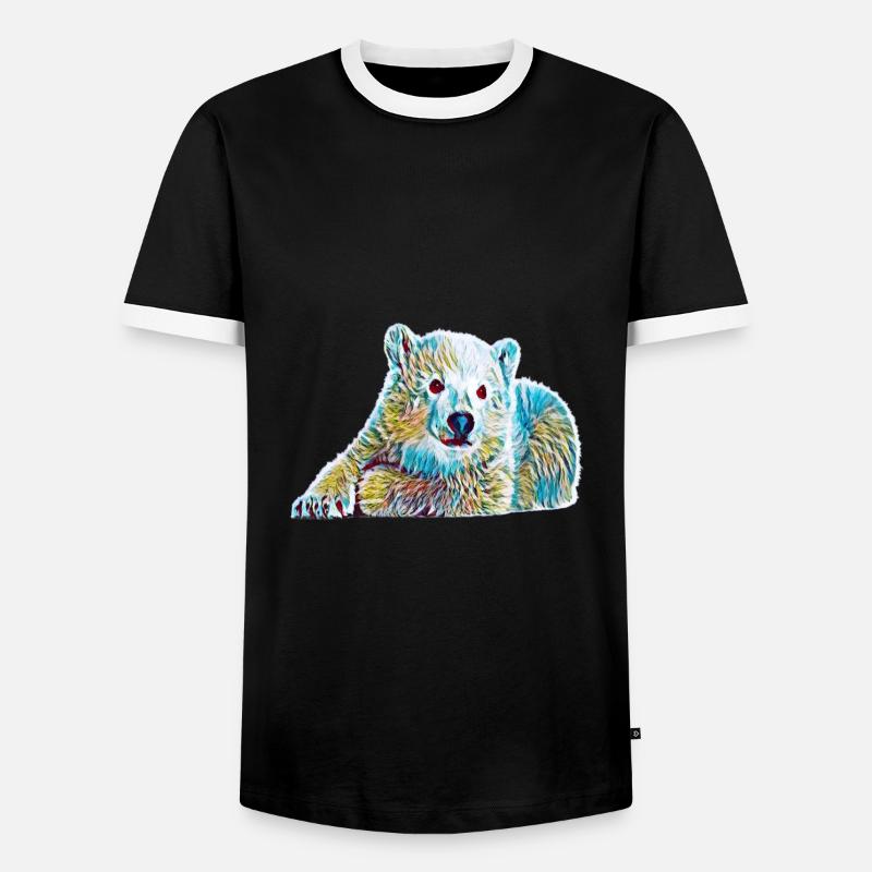 Eisbär - Männer Kontrast-T-Shirt - Schwarz/Weiß