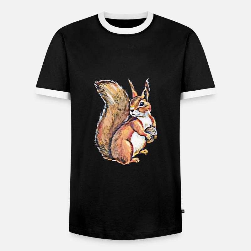 Eichhörnchen - Männer Kontrast-T-Shirt - Schwarz/Weiß