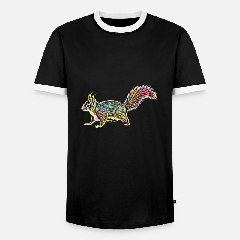 Eichhörnchen - Männer Kontrast-T-Shirt - Schwarz/Weiß