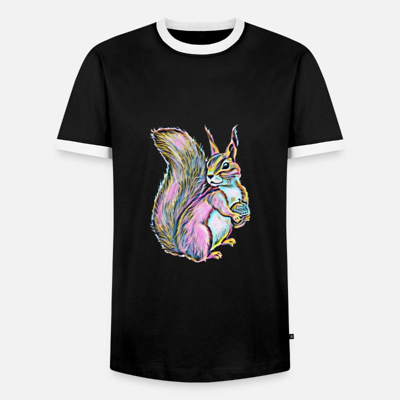 Eichhörnchen - Männer Kontrast-T-Shirt - Schwarz/Weiß