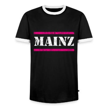 Mainz Vintage - Männer Kontrast-T-Shirt - Schwarz/Weiß - Vorne - AI Model Female 172 light (172cm) & AI Model Male 178 light (178cm)