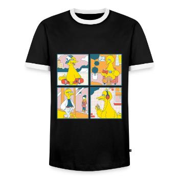 5 Rue Sésame Toccata Comic - T-shirt contrasté Homme - noir/blanc - Devant - AI Model Female 172 light (172cm) & AI Model Male 178 light (178cm)