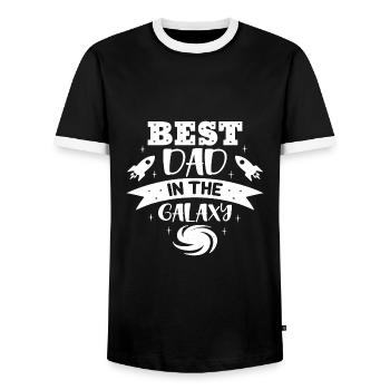 Bester Vater in der Galaxie - Männer Kontrast-T-Shirt - Schwarz/Weiß - Vorne - AI Model Female 172 light (172cm) & AI Model Male 178 light (178cm)