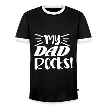 Mon père bascule - T-shirt contrasté Homme - noir/blanc - Devant - AI Model Female 172 light (172cm) & AI Model Male 178 light (178cm)