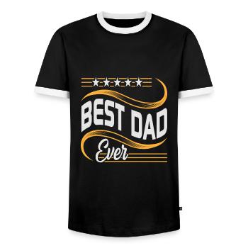 Best Dad Ever Love Father's Day - Father's Day - Men's Ringer Shirt - black/white - Front - AI Model Female 172 light (172cm) & AI Model Male 178 light (178cm)