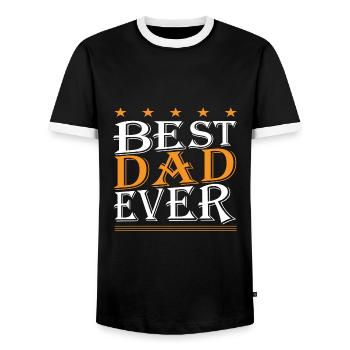 Meilleur père jamais amoureux de la fête des pères - Fête des pères - T-shirt contrasté Homme - noir/blanc - Devant - AI Model Female 172 light (172cm) & AI Model Male 178 light (178cm)