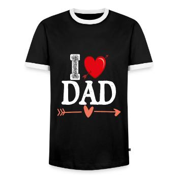 j’aime papa se - T-shirt contrasté Homme - noir/blanc - Devant - AI Model Female 172 light (172cm) & AI Model Male 178 light (178cm)