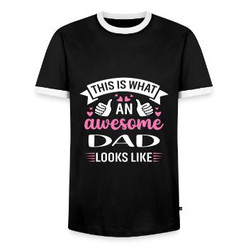 Awesome Dad Looks Like - Men's Ringer Shirt - black/white - Front - AI Model Female 172 light (172cm) & AI Model Male 178 light (178cm)