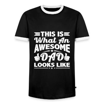 Awesome Dad Looks Like - Men's Ringer Shirt - black/white - Front - AI Model Female 172 light (172cm) & AI Model Male 178 light (178cm)