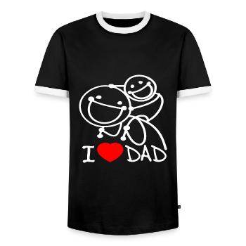 j’aime papa se - T-shirt contrasté Homme - noir/blanc - Devant - AI Model Female 172 light (172cm) & AI Model Male 178 light (178cm)