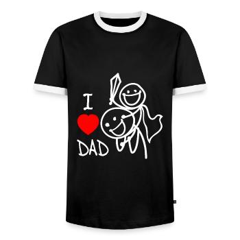 j’aime papa se - T-shirt contrasté Homme - noir/blanc - Devant - AI Model Female 172 light (172cm) & AI Model Male 178 light (178cm)