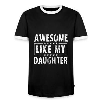 Fête des Pères - T-shirt contrasté Homme - noir/blanc - Devant - AI Model Female 172 light (172cm) & AI Model Male 178 light (178cm)