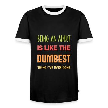 Being An Adult - Men's Ringer Shirt - black/white - Front - AI Model Female 172 light (172cm) & AI Model Male 178 light (178cm)
