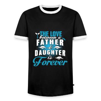 father and daughter / father / daughter / gift - Men's Ringer Shirt - black/white - Front - AI Model Female 172 light (172cm) & AI Model Male 178 light (178cm)