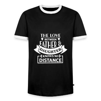 father and daughter / father / daughter / gift - Men's Ringer Shirt - black/white - Front - AI Model Female 172 light (172cm) & AI Model Male 178 light (178cm)