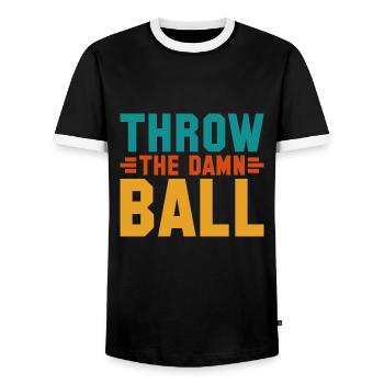 Sarcastic Throw The Damn Ball Football - Männer Kontrast-T-Shirt - Schwarz/Weiß - Vorne - AI Model Female 172 light (172cm) & AI Model Male 178 light (178cm)