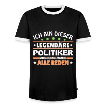 Je suis ce politicien légendaire - T-shirt contrasté Homme - noir/blanc - Devant - AI Model Female 172 light (172cm) & AI Model Male 178 light (178cm)