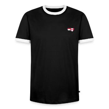 Égypte Canada Flag Heart - T-shirt contrasté Homme - noir/blanc - Devant - AI Model Female 172 light (172cm) & AI Model Male 178 light (178cm)