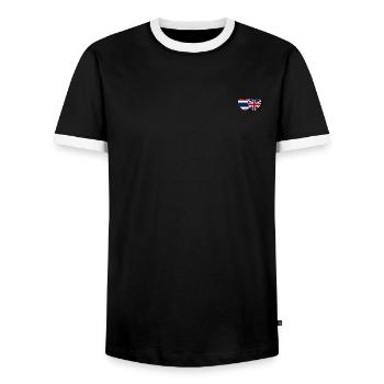 Thailand England Flagge Herz - Männer Kontrast-T-Shirt - Schwarz/Weiß - Vorne - AI Model Female 172 light (172cm) & AI Model Male 178 light (178cm)