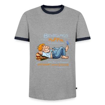 Patates de canapé - T-shirt contrasté Homme - gris/marine  - Devant - AI Model Female 172 light (172cm) & AI Model Male 178 light (178cm)