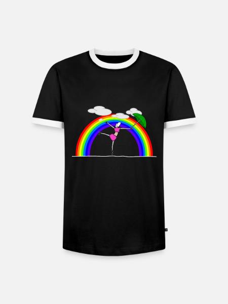 Dancing in the rainbow - Men's Ringer Shirt - black/white