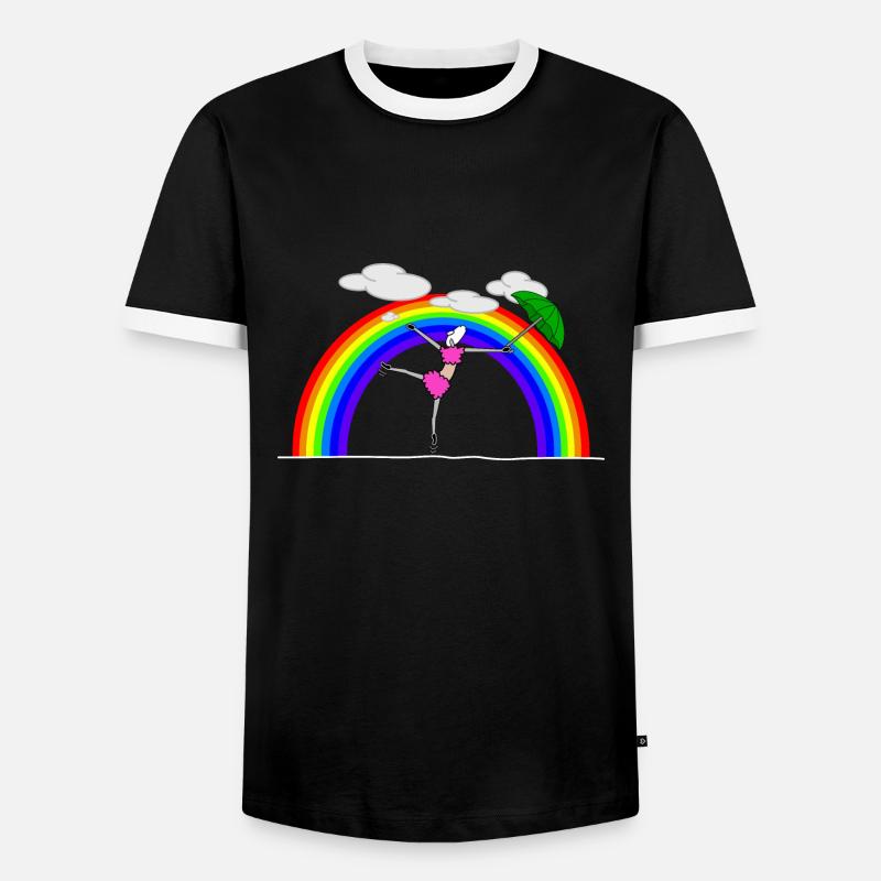 Danser dans l’arc-en-ciel - T-shirt contrasté Homme - noir/blanc