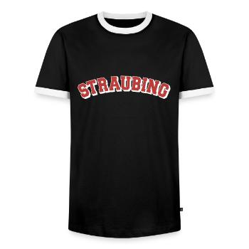Straubing College - Männer Kontrast-T-Shirt - Schwarz/Weiß - Vorne - AI Model Female 172 light (172cm) & AI Model Male 178 light (178cm)