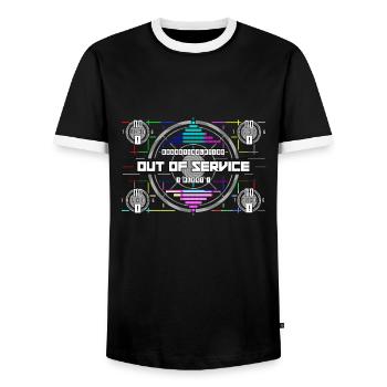 Out of order - Männer Kontrast-T-Shirt - Schwarz/Weiß - Vorne - AI Model Female 172 light (172cm) & AI Model Male 178 light (178cm)