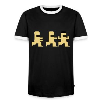 Cartoon Monster jagd Zombies Geschenk Apokalypse - Men's Ringer Shirt - black/white - Front - AI Model Female 172 light (172cm) & AI Model Male 178 light (178cm)