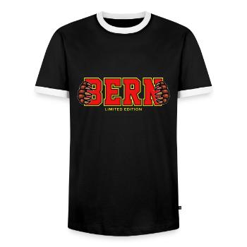 Bern - Men's Ringer Shirt - black/white - Front - AI Model Female 172 light (172cm) & AI Model Male 178 light (178cm)
