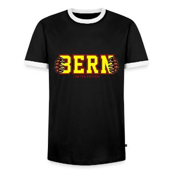 Bern - Men's Ringer Shirt - black/white - Front - AI Model Female 172 light (172cm) & AI Model Male 178 light (178cm)