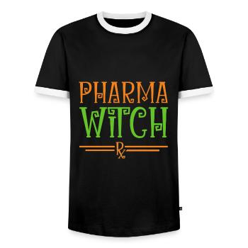 PTA PKA Apotheke Halloween - Männer Kontrast-T-Shirt - Schwarz/Weiß - Vorne - AI Model Female 172 light (172cm) & AI Model Male 178 light (178cm)
