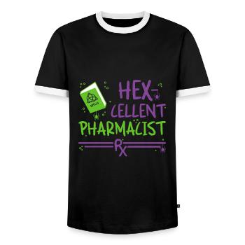 Pharmacien Halloween - T-shirt contrasté Homme - noir/blanc - Devant - AI Model Female 172 light (172cm) & AI Model Male 178 light (178cm)