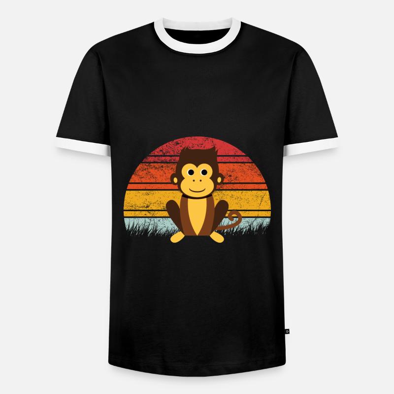Monkey - Men's Ringer Shirt - black/white