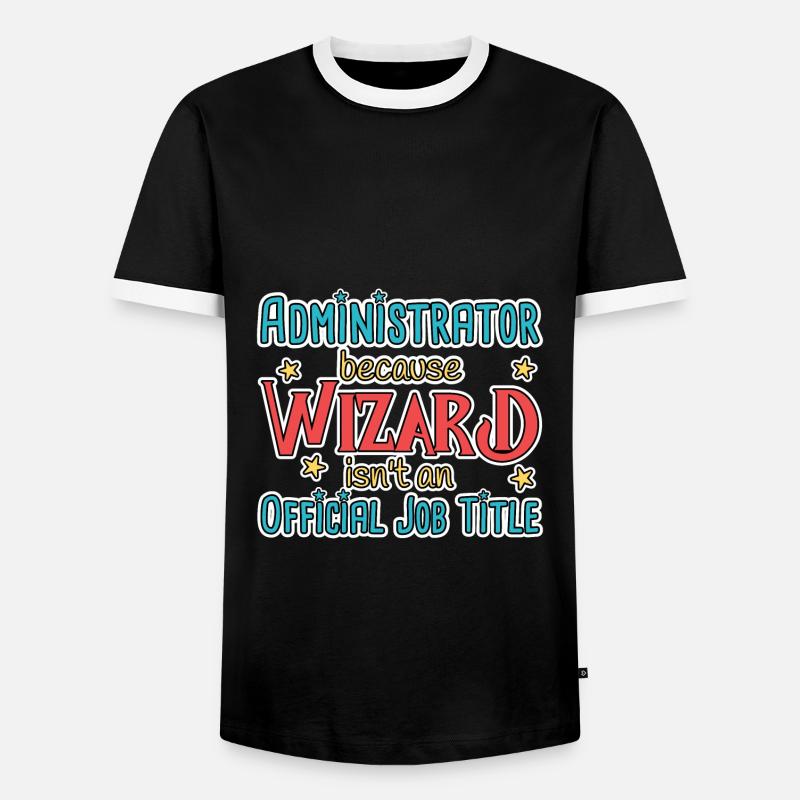 Admin Wizard Administrator - Men's Ringer Shirt - black/white