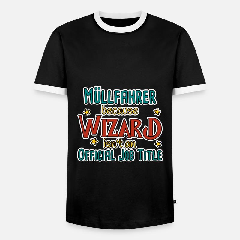 Müllfahrer Wizard - Männer Kontrast-T-Shirt - Schwarz/Weiß