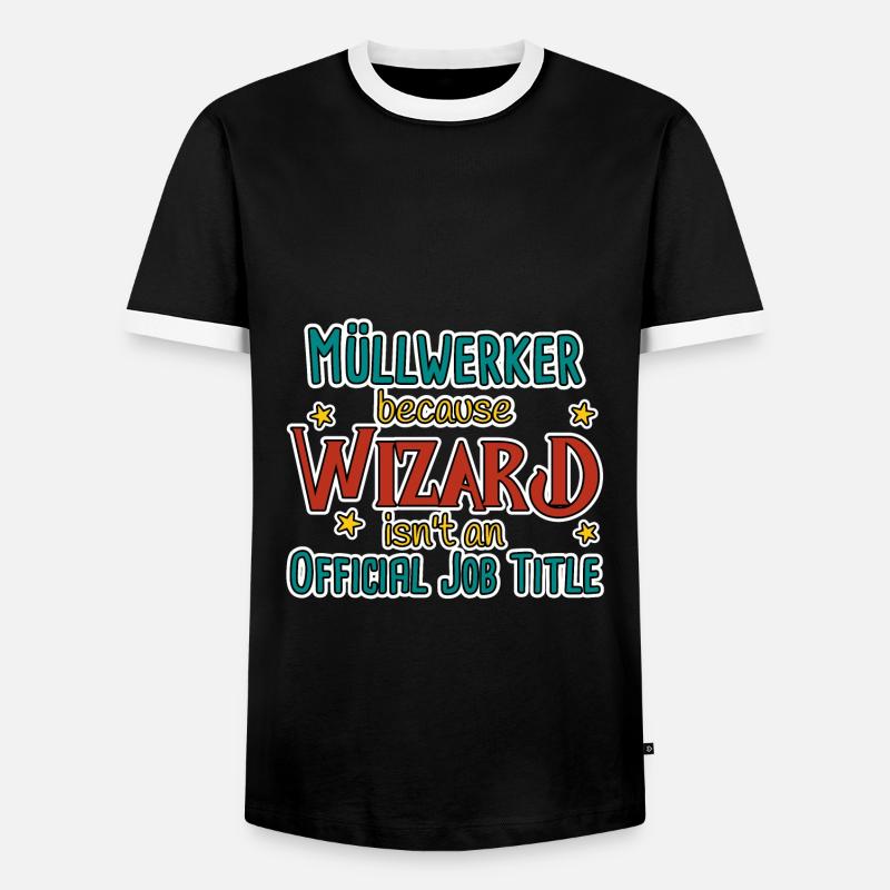 Müllwerker Wizard - Männer Kontrast-T-Shirt - Schwarz/Weiß