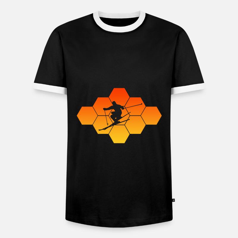 Ski Geschenkidee Skiing - Männer Kontrast-T-Shirt - Schwarz/Weiß